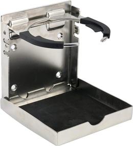 img 1 attached to 🚢 Amarine Made 2-Pack of Stainless Steel Folding Cup Holders - Adjustable Drink Holders for Marine Boats, Caravans, and Cars