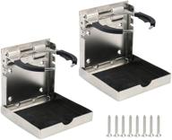 🚢 amarine made 2-pack of stainless steel folding cup holders - adjustable drink holders for marine boats, caravans, and cars логотип