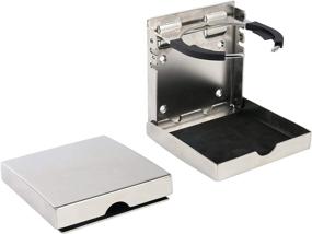 img 2 attached to 🚢 Amarine Made 2-Pack of Stainless Steel Folding Cup Holders - Adjustable Drink Holders for Marine Boats, Caravans, and Cars