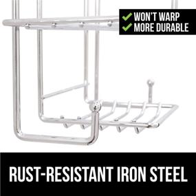 img 2 attached to 🦍 Gorilla Grip Anti-Swing Oversized Shower Caddy – Rust Resistant Organizer for Showerhead – Holds 11 lbs – Strong Suction Cups – Hooks – Easy Hanging Bathtub Shampoo and Accessories Caddies – 3 Shelf – Chrome