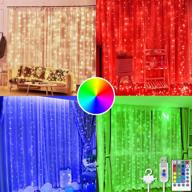 🎄 sparkling christmas decor: turnmeon 300 led rgb curtain lights with remote control - 16 color changing fairy string light for xmas home party decoration логотип