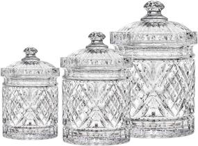 img 3 attached to 🏺 Godinger Canister Set, Crystal Food Storage Jars - Dublin Collection, Set of 3 Canisters