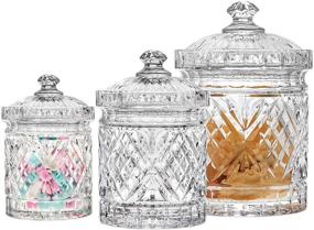 img 4 attached to 🏺 Godinger Canister Set, Crystal Food Storage Jars - Dublin Collection, Set of 3 Canisters