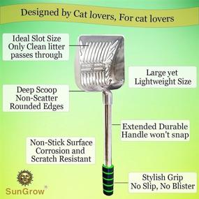 img 3 attached to 🐾 SunGrow Cat Litter Scoop: Durable Stainless Steel, Wide Mouth with High Sides for Effortless Litter Cleaning & Gardening