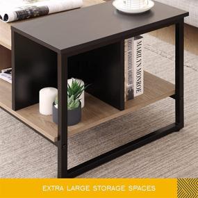 img 1 attached to 🔲 HOMOOI Small Coffee Table: Space-Saving 2-Level Tabletop, Oak & Black, 31.5-inch, Wood & Metal, Rectangle