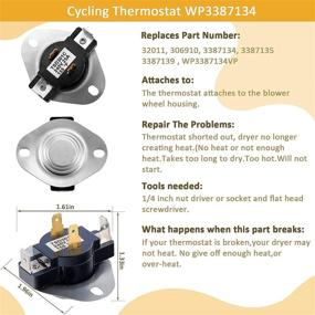 img 3 attached to 🔥 High-Limit Thermostat, Dryer Thermal Fuse, Cut-off Switch, Cycling Thermostat - Compatible with Whirlpool Kenmore Maytag - Replaces Parts 3399693, PS345113, AP6008325