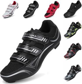 img 4 attached to SAKITAMA Unisex Bicycle Womens Cycling Men's Shoes for Athletic