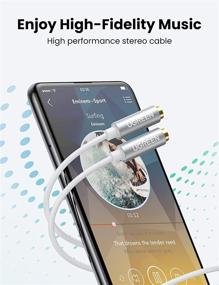 img 2 attached to 🎧 UGREEN Headphone Splitter Cable: 3.5mm Male to Female Dual Audio Stereo Adapter for Earphone Headset - Compatible with iPhone Samsung Tablet Laptop (White)