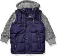 🧥 dkny boys' little puffer jacket: warm, stylish outerwear for kids logo