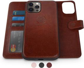 img 4 attached to Shields Up Wallet Case: Detachable Magnetic Wallet Case for 📱 iPhone 12 Pro Max with Card Holder and Wrist Strap - Brown