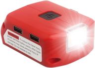lasica m18 portable power source with led work light - replacement for milwaukee battery dual usb charger adapter 49-24-2371, compatible with milwaukee m18 18v compact and xc lithium-ion battery logo