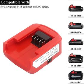 img 3 attached to Lasica M18 Portable Power Source with LED Work Light - Replacement for Milwaukee Battery Dual USB Charger Adapter 49-24-2371, Compatible with Milwaukee M18 18V Compact and XC Lithium-Ion Battery