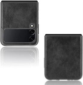 img 3 attached to SunStory PU Leather and Hard PC Slim 2021 Galaxy Z Flip 3 Case - Black