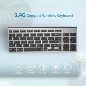 img 3 attached to 💻 J JOYACCESS 2.4G Slim Wireless Keyboard with Numeric Pad for Laptop, MacBook Air, Apple, Computer, PC - Black and Grey