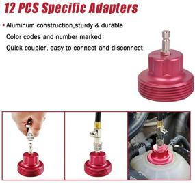 img 2 attached to 🌡️ High Definition Auto Cooling System Radiator Color Cap Pressure Tester Kit with Pump Gauge Adapter