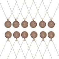 📿 igogo round pendant trays and 24-inch length vintage style necklaces in antique bronze, 1-inch diameter, set of 12 pieces logo