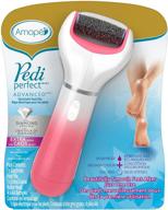 👣 amope pedi perfect electronic dry foot file (blue/pink) - diamond crystals for hard skin removal logo