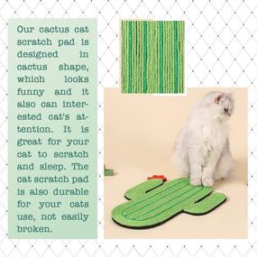 img 1 attached to 🐱 Natural Sisal Cat Scratcher Mat - Horizontal Floor Scratching Pad Rug to Protect Carpets and Sofas