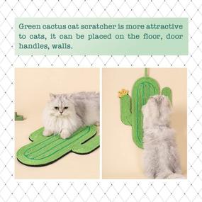 img 3 attached to 🐱 Natural Sisal Cat Scratcher Mat - Horizontal Floor Scratching Pad Rug to Protect Carpets and Sofas