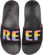 👟 black athletic slide sandal for women by reef - women's shoes logo