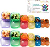 🥦 ultimate portion control container kit - 14 pieces 21 day fix containers, bpa free, multi-color, label-engraved, with ebook for effective weight loss and diet meal prep логотип