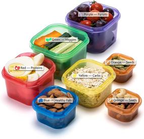 img 3 attached to 🥦 Ultimate Portion Control Container Kit - 14 Pieces 21 Day Fix Containers, BPA Free, Multi-Color, Label-Engraved, with Ebook for Effective Weight Loss and Diet Meal Prep