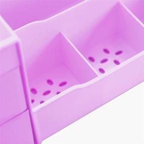 img 1 attached to 💄 Organize and Declutter with Uncluttered Designs Makeup Organizer (Purple) - Clever Drawers Included!