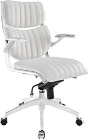 img 3 attached to 💺 Optimize Your Workspace with Modway Escape Ribbed Faux Leather Ergonomic Computer Desk Office Chair in White