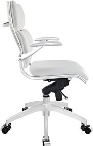 img 2 attached to 💺 Optimize Your Workspace with Modway Escape Ribbed Faux Leather Ergonomic Computer Desk Office Chair in White