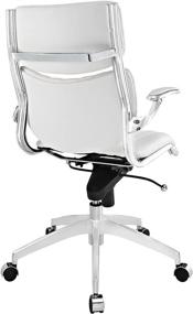 img 1 attached to 💺 Optimize Your Workspace with Modway Escape Ribbed Faux Leather Ergonomic Computer Desk Office Chair in White