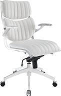 💺 optimize your workspace with modway escape ribbed faux leather ergonomic computer desk office chair in white logo