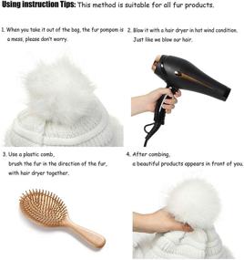 img 2 attached to Soul Young Women's Black Faux Fur Hat: Russian Cossack Knit Pom-Pom Ski Snow Cap for Winter – White