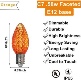 img 3 attached to 🎄 Enhance Your Outdoor Holiday Décor with 25 Orange C7 Bulbs E12 LED Christmas Lights Replacement Bulbs