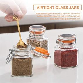 img 2 attached to 🏠 Premium 24 Pack: Homelike Style 3.4 oz Small Glass Spice Jars with Airtight Flip Top Lids - Chalkboard Labels, Funnel - Perfect for Home and Kitchen Storage