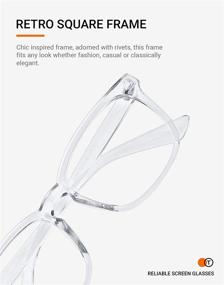 img 3 attached to 🕶️ TIJN Women Men Photochromic Blue Light Blocking Glasses: Square Nerd Frames with Anti-UV Sunglasses Lenses