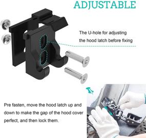 img 1 attached to High-quality Aluminum Locking Hood Latch Kit for Jeep Wrangler JK JKU (2007-2018) - Textured Black Finish