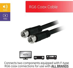 img 3 attached to 🔌 GE RG6 Coaxial Cable, 6 Ft. - F-Type Connectors, Double Shielded Coax - Low Loss for TV Antenna, DVR, VCR, Satellite Receiver, Cable Box, Home Theater - Black, 33626