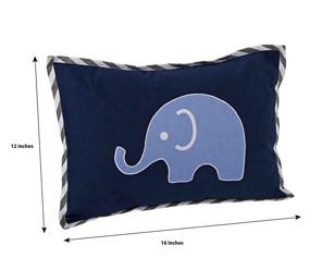 img 2 attached to Elephants Blue Grey Dec Pillow