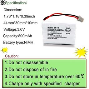 img 2 attached to 🔋 3-Pack of OXWINOU BT446 BT-446 Phone Batteries Compatible with Uniden BBTY0503001 BT-1004 BT-1005 GE-TL26402 BT-504 CPH-488B Handset Phones - 3.6V 800mAh