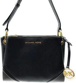 img 3 attached to 👜 Stylish and Functional: Michael Kors Nicole Large Triple Compartment Cross-body Bag in Black