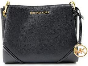 img 4 attached to 👜 Stylish and Functional: Michael Kors Nicole Large Triple Compartment Cross-body Bag in Black