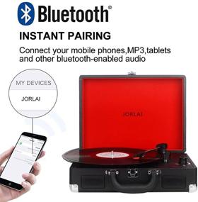 img 3 attached to JORLAI Bluetooth Turntable Nostalgic Phonograph Home Audio