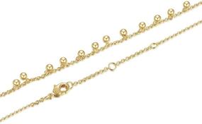 img 1 attached to 📿 AGVANA Yellow Gold Filled Bead Ball Dainty Bracelet for Mom Grandma - Fashion Jewelry for Women Girls Wife Lover Sister Her, Adjustable Extender 6.1"+0.8" - Enhanced SEO