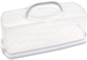 img 2 attached to 🍞 Convenient Portable Loaf Bread Box with Clear Lid – 13inch Translucent Cake Container Keeper for Storing and Transporting Delicate Loaf Cakes, Banana Bread, Pumpkin Bread (White, 1 Pack)