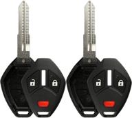 🔑 keylessoption keyless entry remote car key blade repair kit - pack of 2 | uncut blank fob case shell with button pad cover logo