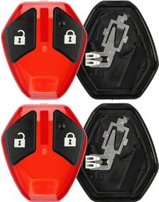 img 3 attached to 🔑 KeylessOption Keyless Entry Remote Car Key Blade Repair Kit - Pack of 2 | Uncut Blank Fob Case Shell with Button Pad Cover