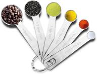 🥄 stainless steel measuring spoon set - 6 piece metal spoons for precise dry and liquid ingredient measurement in cooking and baking logo