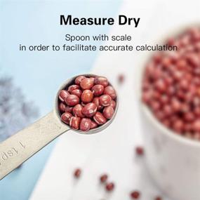 img 3 attached to 🥄 Stainless Steel Measuring Spoon Set - 6 Piece Metal Spoons for Precise Dry and Liquid Ingredient Measurement in Cooking and Baking