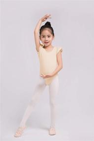 img 1 attached to 👗 Dancina Flutter Short Sleeve Leotard: Perfect Dancewear for Girls