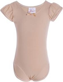 img 4 attached to 👗 Dancina Flutter Short Sleeve Leotard: Perfect Dancewear for Girls